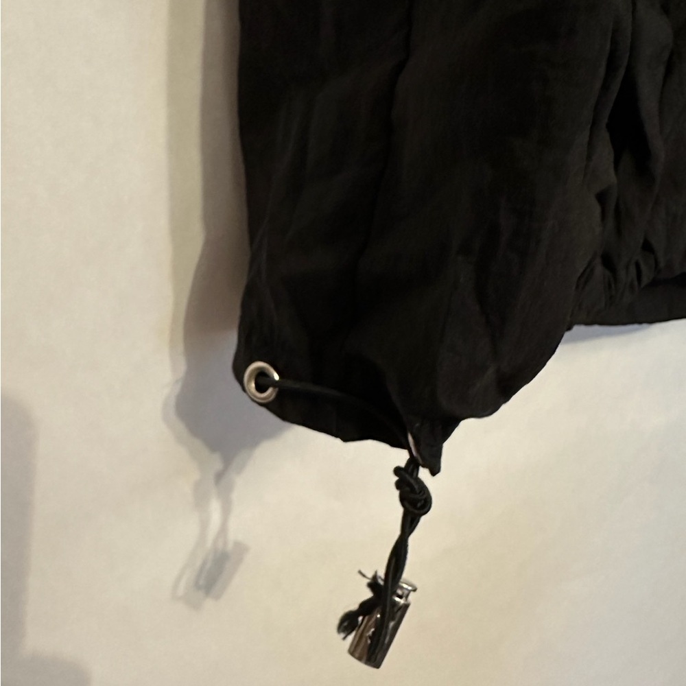 ASOS Design Black Dress Mixed Material Cinch Hem Balloon Skirt Minimalist US 4 - Picture 6 of 13